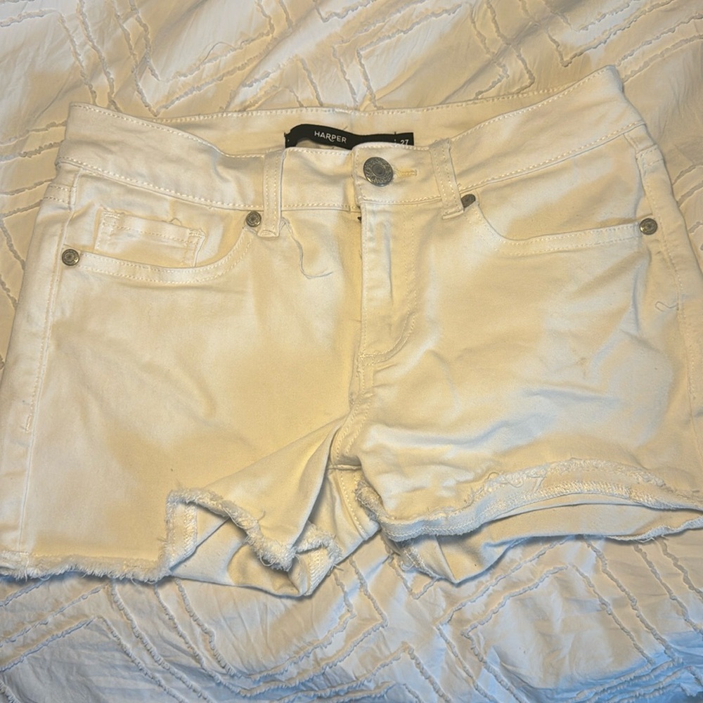 White jean shorts- brand: harper- size: 27